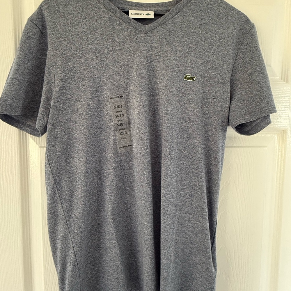 Lacoste Men's V-Neck Tee Size 3 - Picture 1 of 5